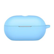 Custodia protettiva in silicone per auricolari wireless Beats Solo Buds con foro (blu cielo)