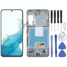 Per Samsung Galaxy S22 5G SM-S901B Schermo LCD originale Digitizer assemblaggio completo con telaio (verde)