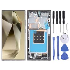 Per Samsung Galaxy S24 Ultra SM-S928B 6,78 pollici OLED LCD Screen Digitizer assemblaggio completo con cornice (Grigio)
