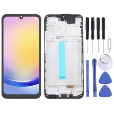 Per Samsung Galaxy A25 SM-A256B 6,36 pollici OLED LCD Screen Digitizer assemblaggio completo con cornice (Nero)