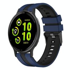 Cinturino sportivo in silicone bicolore per Garmin Vivoactive 5 20mm blue e nero SYA002640301M 6922223872899