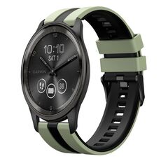 Per GarminMove Trend 20mm cinturino sportivo in silicone bicolore (verde chiaro+nero)