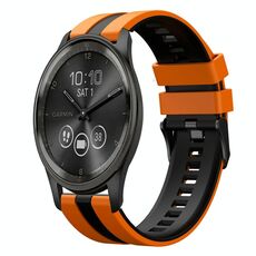 Per GarminMove Trend 20mm cinturino sportivo in silicone bicolore (arancione+nero)