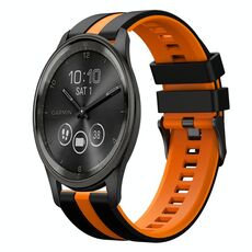 Per cinturino sportivo in silicone bicolore GarminMove Trend da 20 mm (nero + arancione)