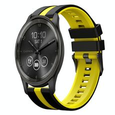 Per cinturino sportivo in silicone bicolore GarminMove Trend da 20 mm (nero + giallo)