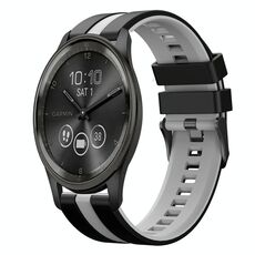 Per cinturino sportivo in silicone bicolore GarminMove Trend da 20 mm (nero + grigio)