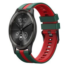 Per cinturino sportivo in silicone bicolore GarminMove Trend da 20 mm (verde + rosso)