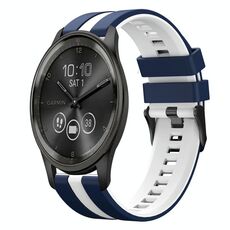 Per cinturino sportivo in silicone bicolore GarminMove Trend da 20 mm (blu + bianco)