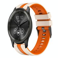 Per cinturino sportivo in silicone bicolore GarminMove Trend da 20 mm (Starlight + arancione)