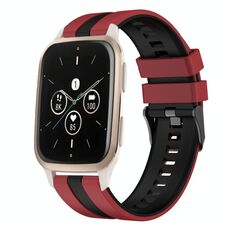 Per cinturino sportivo in silicone bicolore Garmin Forerunner Sq2 Music da 20 mm (rosso + nero)
