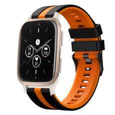 Per cinturino sportivo in silicone bicolore Garmin Forerunner Sq2 Music da 20 mm (nero + arancione)