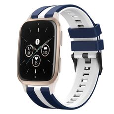 Per cinturino sportivo in silicone bicolore Garmin Forerunner Sq2 Music da 20 mm (blu + bianco)