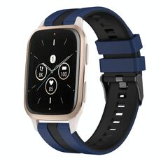 Per cinturino sportivo in silicone bicolore Garmin Forerunner Sq2 Music da 20 mm (blu + nero)
