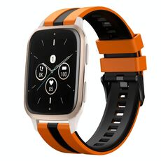 Per cinturino in silicone sportivo bicolore Garmin Forerunner Sq2 da 20 mm (arancione + nero)