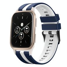 Per cinturino sportivo in silicone bicolore Garmin Forerunner Sq2 da 20 mm (blu + bianco)