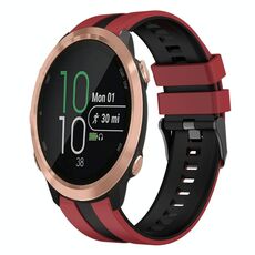 Per Garmin Forerunner 645 Music 20mm cinturino sportivo in silicone bicolore (rosso + nero)