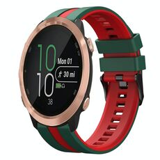 Per cinturino in silicone sportivo bicolore Garmin Forerunner 645 Music da 20 mm (verde + rosso)