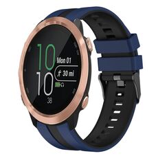 Per cinturino in silicone sportivo bicolore Garmin Forerunner 645 Music da 20 mm (blu + nero)