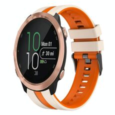Per Garmin Forerunner 645 Music 20mm cinturino sportivo in silicone bicolore (Starlight + arancione)