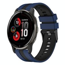 Per Garmin Venu 2 Plus 20mm cinturino sportivo in silicone bicolore (blu+nero)