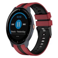 Per Garmin Vivoactive3 Music 20mm cinturino sportivo in silicone bicolore (rosso+nero)