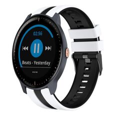 Per cinturino sportivo in silicone bicolore Garmin Vivoactive3 Music da 20 mm (bianco + nero)