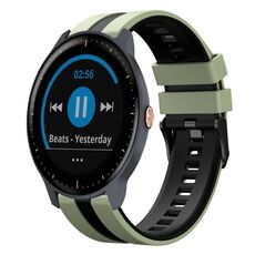 Per cinturino sportivo in silicone bicolore Garmin Vivoactive3 Music da 20 mm (verde chiaro + nero)