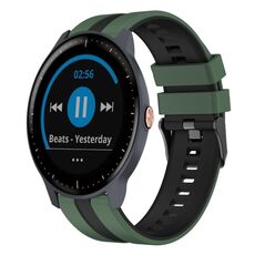 Per cinturino sportivo in silicone bicolore Garmin Vivoactive3 Music da 20 mm (verde oliva + nero)