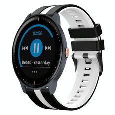 Per cinturino sportivo in silicone bicolore Garmin Vivoactive3 Music da 20 mm (nero + bianco)