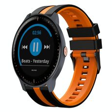 Per Garmin Vivoactive3 Music 20mm cinturino sportivo in silicone bicolore (nero+arancione)