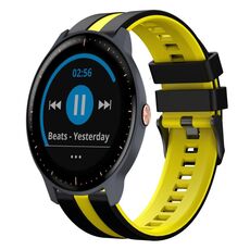 Per Garmin Vivoactive3 Music 20mm cinturino sportivo in silicone bicolore (nero+giallo)