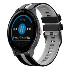 Per cinturino sportivo in silicone bicolore Garmin Vivoactive3 Music da 20 mm (nero + grigio)