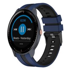 Per cinturino in silicone sportivo bicolore Garmin Vivoactive3 Music da 20 mm (blu + nero)