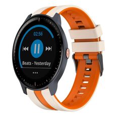 Per Garmin Vivoactive3 Music 20mm cinturino sportivo in silicone bicolore (Starlight+arancione)