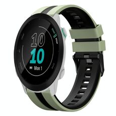 Per Garmin Forerunner 55 20mm cinturino sportivo in silicone bicolore (verde chiaro+nero)