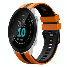 Per Garmin Forerunner 55 20mm cinturino sportivo in silicone bicolore (arancione+nero)