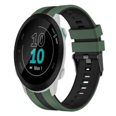 Per Garmin Forerunner 55 cinturino sportivo in silicone bicolore da 20 mm (verde oliva + nero)