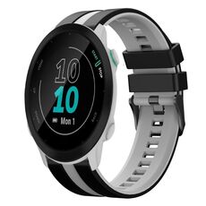 Per Garmin Forerunner 55 20mm cinturino sportivo in silicone bicolore (nero+grigio)
