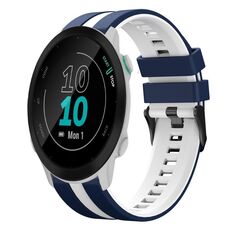 Per cinturino in silicone sportivo bicolore Garmin Forerunner 55 da 20 mm (blu + bianco)