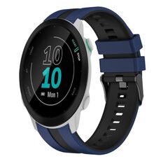 Per cinturino in silicone sportivo bicolore Garmin Forerunner 55 da 20 mm (blu + nero)