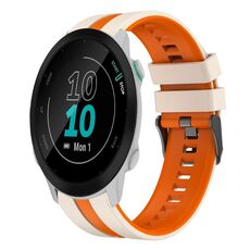 Per Garmin Forerunner 55 cinturino sportivo in silicone bicolore da 20 mm (Starlight + arancione)