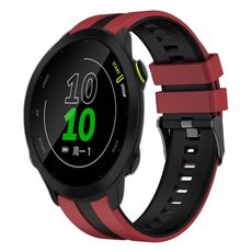 Per cinturino in silicone sportivo bicolore Garmin Forerunner 158 da 20 mm (rosso + nero)