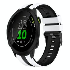 Per Garmin Forerunner 158 20mm cinturino sportivo in silicone bicolore (bianco+nero)
