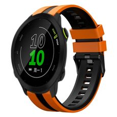 Per Garmin Forerunner 158 cinturino sportivo in silicone bicolore da 20 mm (arancione + nero)