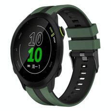 Per Garmin Forerunner 158 20mm cinturino sportivo in silicone bicolore (verde oliva+nero)
