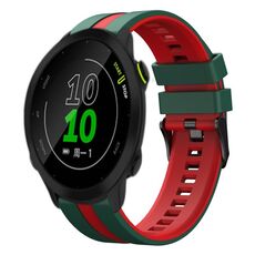 Per cinturino in silicone sportivo bicolore Garmin Forerunner 158 da 20 mm (verde + rosso)