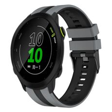 Per cinturino in silicone sportivo bicolore Garmin Forerunner 158 da 20 mm (grigio + nero)