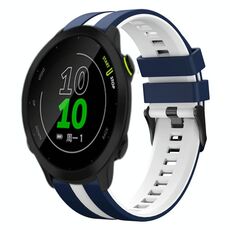 Per cinturino in silicone sportivo bicolore Garmin Forerunner 158 da 20 mm (blu + bianco)
