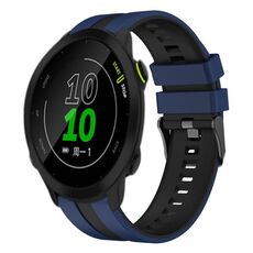 Per Garmin Forerunner 158 20mm cinturino sportivo in silicone bicolore (blu+nero)