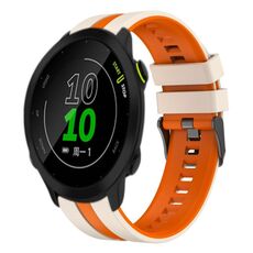 Per Garmin Forerunner 158 cinturino sportivo in silicone bicolore da 20 mm (Starlight + arancione)